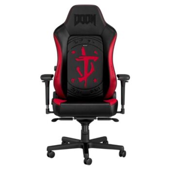 Silla Gamer Premium Cuero Sintético NobleChairs Hero Doom Negra/Roja